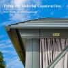 Outdoor Gazebo 10'x12', Permanent Hardtop Gazebo with Aluminum Frame for Patios Deck Backyard, Galvanized Steel Double Roof, Curtains and Netting for