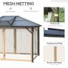 10' x 12' Hardtop Gazebo Canopy with Polycarbonate Roof, Top Vent and Aluminum Frame, Permanent Pavilion Outdoor Gazebo with Netting, for Patio, Garde
