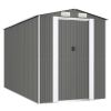 Garden Shed Light Gray 75.6"x140.6"x87.8" Galvanized Steel