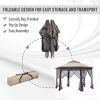 13' x 13' Pop Up Gazebo, Hexagonal Canopy Shelter with 6 Zippered Mesh Netting, Event Tent with Strong Steel Frame for Patio Backyard Garden Wedding P