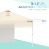 10' x 10' Pop-Up Canopy Tent with 1 Removable Sidewall, Commercial Instant Sun Shelter, Tents for Parties with Wheeled Carry Bag for Outdoor, Garden,