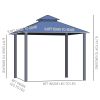 10' x 10' Hardtop Gazebo Canopy with Polycarbonate Double Roof, Aluminum Frame, Permanent Pavilion Outdoor Gazebo with Netting and Curtains for Patio,
