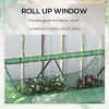6' x 3' Galvanized Raised Garden Bed with Mini PE Greenhouse Cover, Outdoor Metal Planter Box with 2 Roll-Up Windows for Growing Flowers, Fruits, Vege