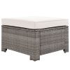 6-Piece Outdoor Sofa Set, PE Wicker Rattan Sofa with 2 Corner Chairs, 2 Single Chairs, 1 Ottoman and 1 Storage Table, All-weather Conversational Furni