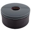 6 Pieces Outdoor Sectional Half Round Patio Rattan Sofa Set, PE Wicker Conversation Furniture Set/One Storage Side Table for Umbrella and One Multifun