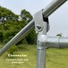 Metal Large Chicken Coop Walk-in Poultry Cage Large Chicken Run Spire Shaped Cage with Waterproof Anti-UltravioletCover; 1.26" Diameter Tube (9.8' L x