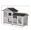 Chicken House; 58" Waterproof Wooden Animal Hutch; Indoor Outdoor Chicken Coop Rabbit Hutch Kit w/Roof; Garden Backyard Rabbit Cage/Guinea Pig House/H