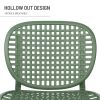 3 Pieces Hollow Design Retro Patio Table Chair Set All Weather Conversation Bistro Set Outdoor Table with Open Shelf and Lounge Chairs with Widened Se