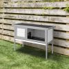36" Single Deck Waterproof Wooden Chicken Coop Hen House Pet Animal Poultry Cage Rabbit Hutch Gray