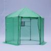Walk-in Greenhouse Hexagonal Upgrade Reinforced Frame Heavy Duty Plastic Greenhouse Reinforced Thickened Waterproof Insulation(9.2*8.1 ft)