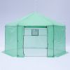 Walk-in Greenhouse Hexagonal Upgrade Reinforced Frame Heavy Duty Plastic Greenhouse Reinforced Thickened Waterproof Insulation(13.1*8.6 ft)