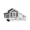 Removable Tray Ramp wooden outdoor chicken hutch coop with running cage with wheels