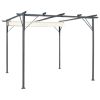 Pergola with Retractable Roof Cream White 9.8'x9.8' Steel