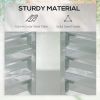6' x 3' Galvanized Raised Garden Bed with Mini PE Greenhouse Cover, Outdoor Metal Planter Box with 2 Roll-Up Windows for Growing Flowers, Fruits, Vege