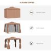 10' x 10' Patio Gazebo, Outdoor Gazebo Canopy Shelter with Double Vented Roof, Netting and Curtains, for Garden, Lawn, Backyard and Deck, Brown