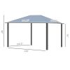 10' x 12' Hardtop Gazebo Canopy with Polycarbonate Roof, Top Vent and Aluminum Frame, Permanent Pavilion Outdoor Gazebo with Netting, for Patio, Garde