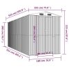 Garden Shed Light Brown 75.6"x205.9"x87.8" Galvanized Steel