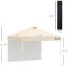 10' x 10' Pop-Up Canopy Tent with 1 Removable Sidewall, Commercial Instant Sun Shelter, Tents for Parties with Wheeled Carry Bag for Outdoor, Garden,
