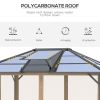 10' x 12' Hardtop Gazebo Canopy with Polycarbonate Roof, Top Vent and Aluminum Frame, Permanent Pavilion Outdoor Gazebo with Netting, for Patio, Garde
