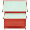 Chicken Coop Red and White 59.8"x37.7"x43.3" Solid Firwood