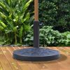 18" 26 lbs Round Resin Umbrella Base Stand Market Parasol Holder with Beautiful Decorative Pattern & Easy Setup, for Œ¶1.5", Œ¶1.89" Pole, for Lawn, D