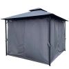 10x10 Ft Outdoor Patio Garden Gazebo Tent With Curtains,Gray
