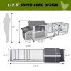 Wooden Chicken Coop Hen House with Doors for Ventilation, Runs and Nesting Box XH