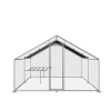 Large metal chicken coop, walk-in chicken coop, galvanized wire poultry chicken coop, rabbit duck coop with waterproof and UV protection cover for out