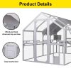 Super Large Cat Run House Outdoor,Luxury Cat Cage,Multiple Zones for Pets' Walking and Recreation in Wooden Catio Enclosure Patio with Bouncy Bridge,P