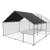 Large metal chicken coop, walk-in chicken coop, galvanized wire poultry chicken coop, rabbit duck coop with waterproof and UV protection cover for out