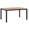 7 Piece Patio Dining Set Poly Rattan Acacia Wood Black