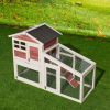 Rabbit Hutch Indoor Outdoor;  Wooden Chicken Coop;  Bunny Cage Hen House with Run;  Ventilation Door;  Removable Tray;  Ramp;  Sunlight Panel;  Backya