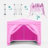 10x10 EZ Pop Up Canopy Outdoor Portable Party Folding Tent with 4 Removable Sidewalls + Carry Bag + 4pcs Weight Bag