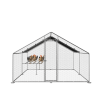 Large metal chicken coop, walk-in chicken coop, galvanized wire poultry chicken coop, rabbit duck coop with waterproof and UV protection cover for out