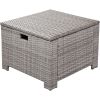 6-Piece Outdoor Sofa Set, PE Wicker Rattan Sofa with 2 Corner Chairs, 2 Single Chairs, 1 Ottoman and 1 Storage Table, All-weather Conversational Furni