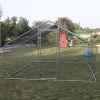Large Metal Chicken Coop Walk-in Poultry Cage Hen Run House Rabbits Habitat Cage Spire Shaped Coop with Waterproof and Anti-Ultraviolet Cover (10' L x
