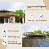 12'x12' Hardtop Gazebo, Permanent Outdoor Gazebo with Polycarbonate Double Roof, Aluminum Gazebo Pavilion with Curtain and Net for Garden, Patio, Lawn