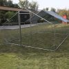 Large Metal Chicken Coop Walk-in Poultry Cage Hen Run House Rabbits Habitat Cage Spire Shaped Coop with Waterproof and Anti-Ultraviolet Cover (10' L x