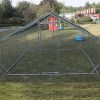 Large Metal Chicken Coop Walk-in Poultry Cage Hen Run House Rabbits Habitat Cage Spire Shaped Coop with Waterproof and Anti-Ultraviolet Cover (10' L x