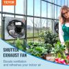 VEVOR 24'' Shutter Exhaust Fan, High-speed 3320 CFM, Aluminum Wall Mount Attic Fan with AC-motor, Ventilation and Cooling for Greenhouses, Garages, Sh