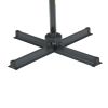 10FT Cantilever Patio Umbrella with Solar LED Lights, Double Top Square Outdoor Offset Umbrella with 360¬∞ Rotation, 4-Position Tilt, Crank & Cross Ba