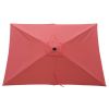 6 x 9ft Patio Umbrella Outdoor Waterproof Umbrella with Crank and Push Button Tilt without flap for Garden Backyard Pool Swimming Pool Market