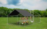 Large metal chicken coop, walk-in chicken coop, galvanized wire poultry chicken coop, rabbit duck coop with waterproof and UV protection cover for out