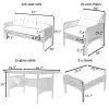 6-Piece Outdoor Patio PE Wicker Rattan Sofa Set Dining Table Set with Removable Cushions and Tempered Glass Tea Table for Backyard, Poolside, Deck, Br