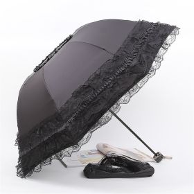 Umbrellas Sun Lace Umbrella Sun UV Protection Kawaii Gothic Umbrellas (Color: Black)
