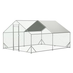 Large Metal Chicken Coop, Walk-in Chicken Run,Galvanized Wire Poultry Chicken Hen Pen Cage, Rabbits Duck Cages with Waterproof and Anti-Ultraviolet Co (Color: Chicken Coop)