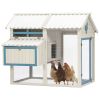 Weatherproof outdoor chicken coop with waterproof PVC roof. Outdoor chicken coop with removable bottom for easy cleaning.Large space Coop suitable for
