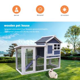 Deluxe Wooden Chicken Coop Hen House Rabbit Wood Hutch Poultry Cage Habitat (Color: as Pic)