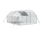 Large Metal Chicken Coop Upgrade Tri-Supporting Wire Mesh Chicken Run,Chicken Pen with Water-Resident & Anti-UV Cover,Duck Rabbit House Outdoor (10'W