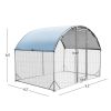 Large metal chicken coop upgrade three support steel wire impregnated plastic net cage, Oxford cloth silver plated waterproof UV protection, duck rabb
